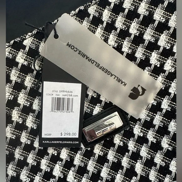 NEW Karl Lagerfeld Tweed Shoulder Purse - Picture 5 of 5